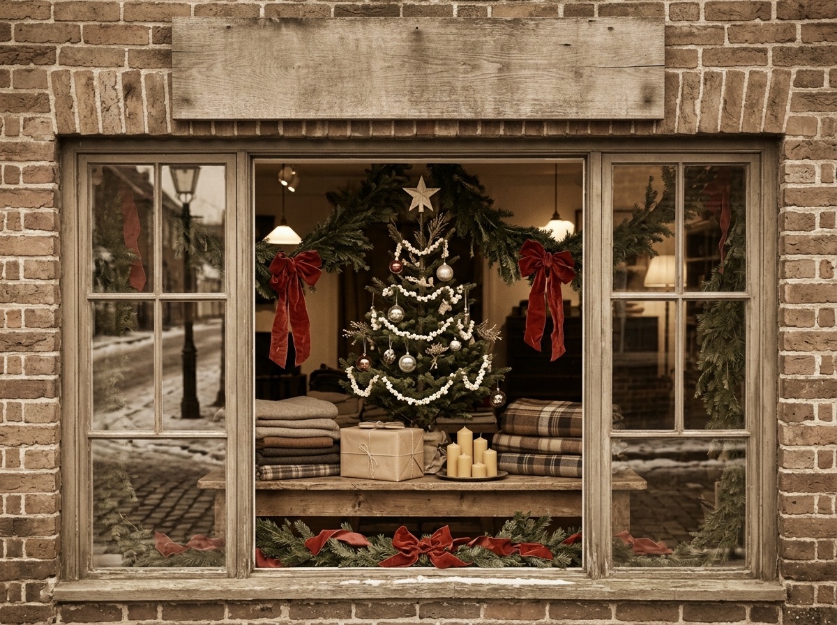 A 1920s shop window dressed for the season